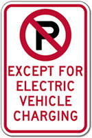 regulatory sign for electric vehicle charging station